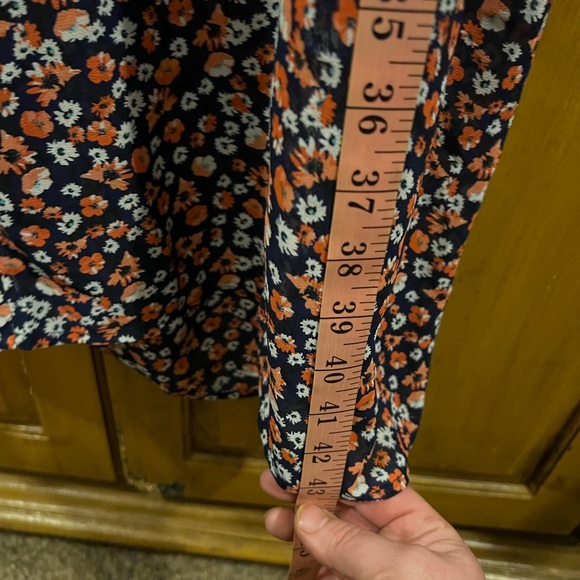 Torrid size 2 floral palazzo pants. Navy & pink - Picture 2 of 5